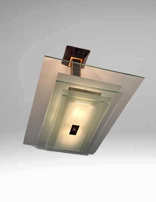 Modernist Chandelier Makassar - Ebony /Glass St. Gobin
